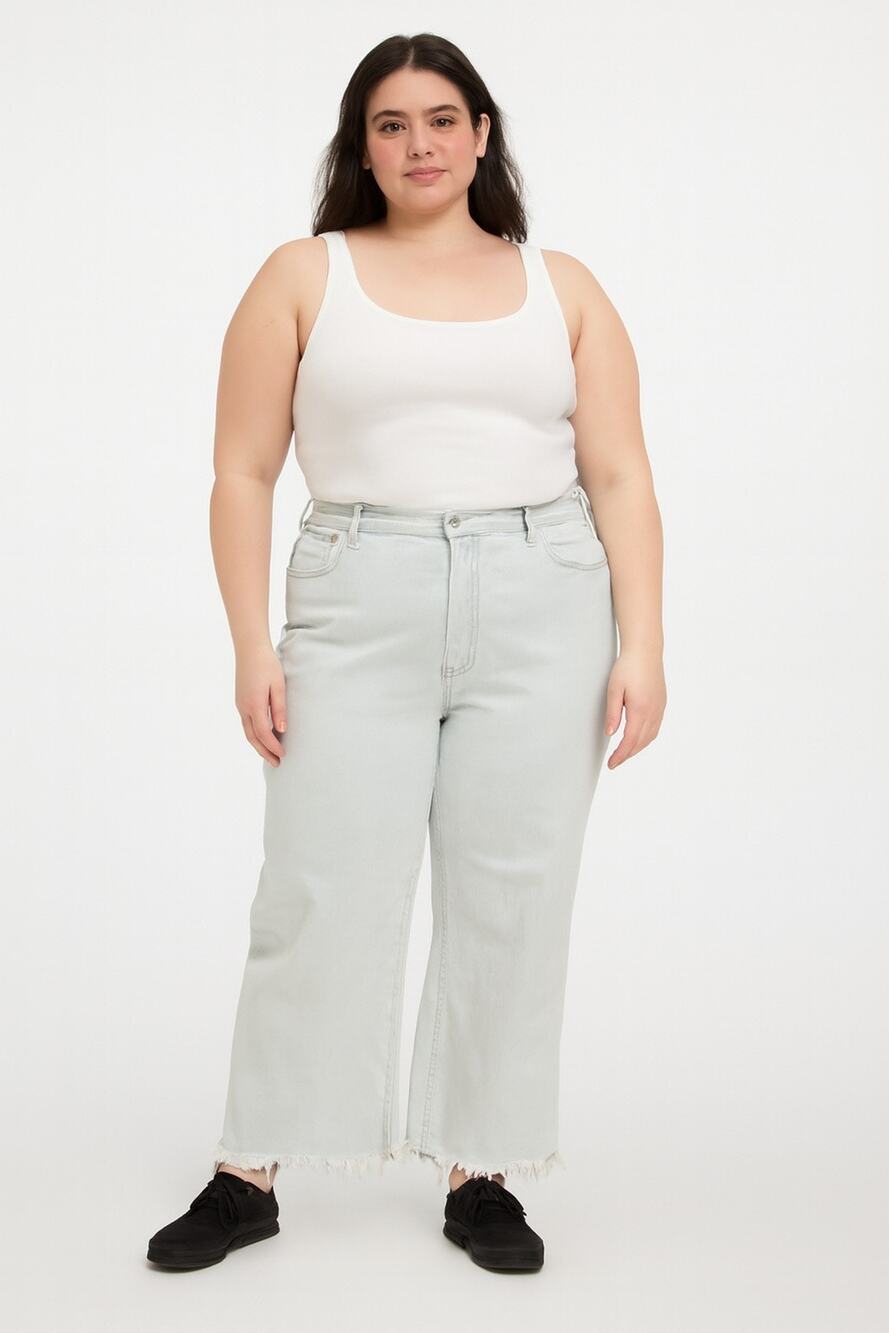 American Eagle Outfitters Baggy Straight Leg Crop Jeans 18 L New NWT Light Wash